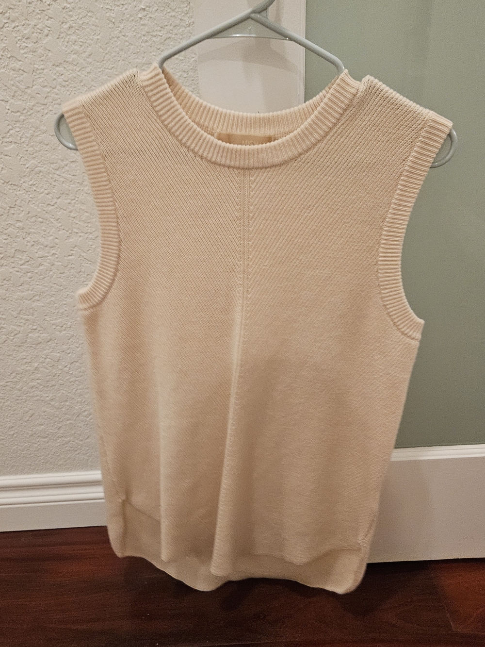 Michael Kors Cream Sleeveless Knit Shell